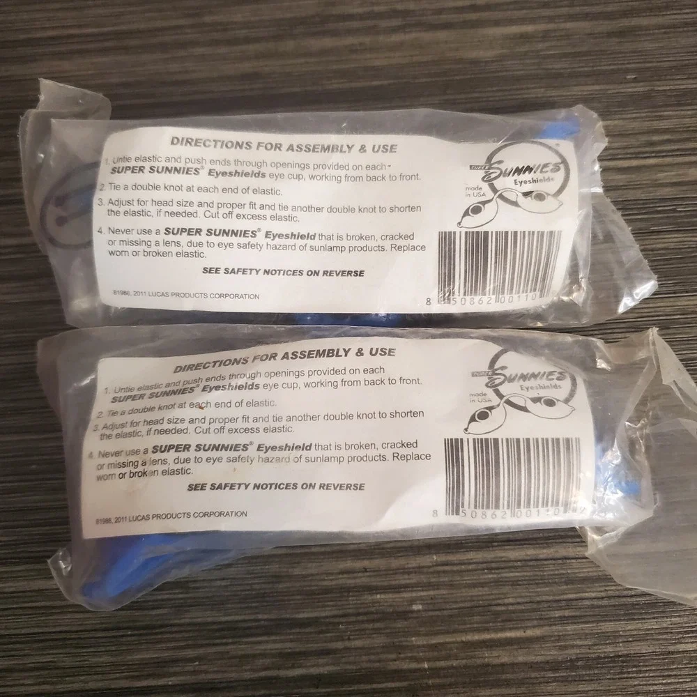 Super Sunnies 2 Blue Tanning Goggles Eye Protection Glasses UVA UVB Eye Shields